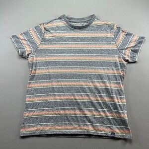 Flag & Anthem T Shirt Mens Large Multicolor Striped Ribbed Crew Neck Everyday